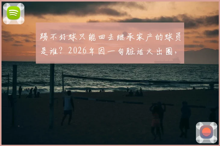踢不好球只能回去继承家产的球员是谁?2026年因一句脏话火出圈,其家庭背景与真实身份大起底